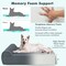 Orthopedic Dog Bed with Headrest and Removable Washable Cover-Grey - 40" x 32" x 12"